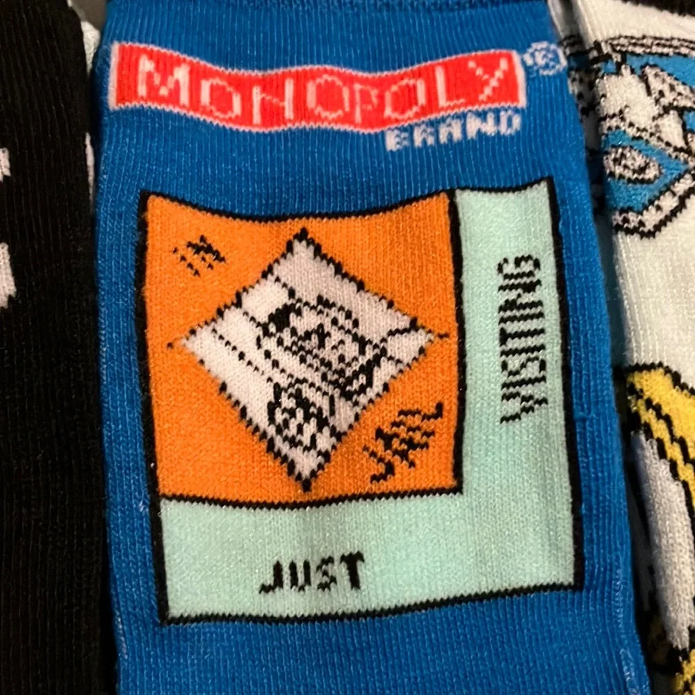 Hasbro Monopoly Black and Blue Casual Socks Set‎ of Three Pair